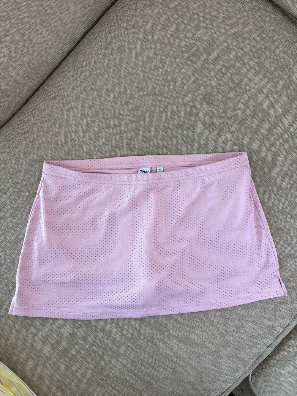 Aritzia Pink Perforated Mini Skirt